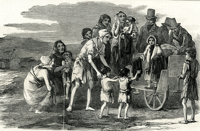Potato Famine Ireland
 A Child Helps the Poor during the Irish Potato Famine