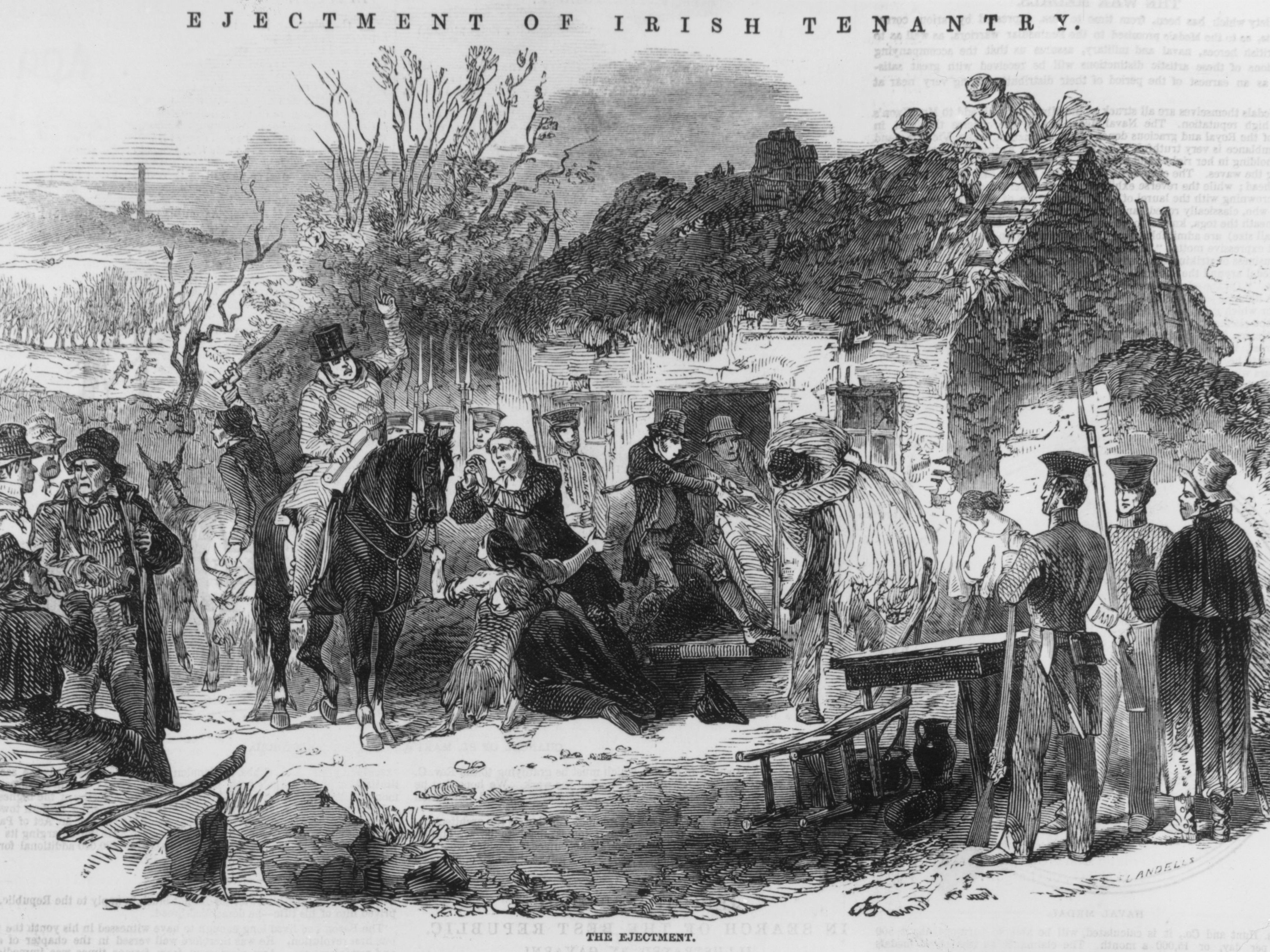 Potato Famine Years
 Illustration of Irish Family Ejectment from Their Home