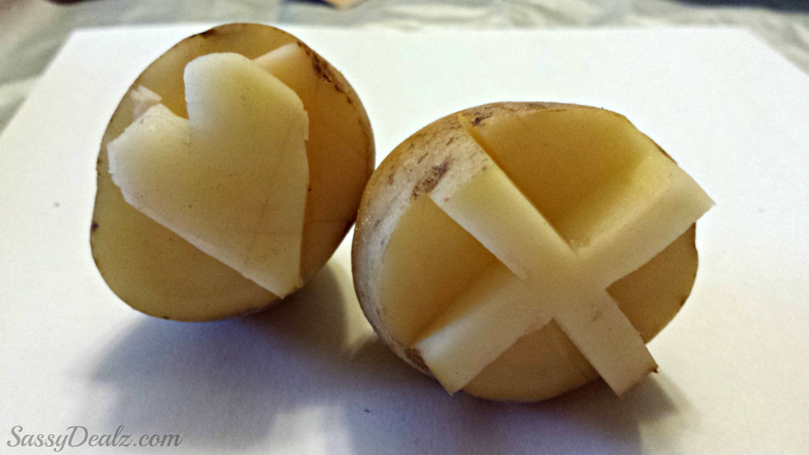 Potato For A Heart
 DIY Potato Stamping Craft For Kids Valentine s Day Idea