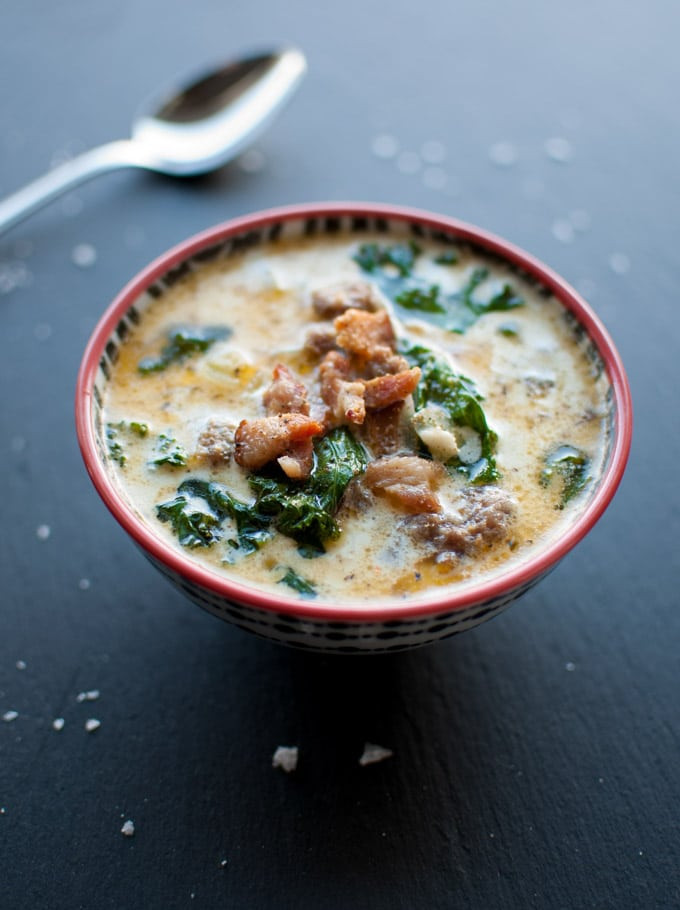 Potato Kale Soup
 Sausage Bacon Potato and Kale Soup • Salt & Lavender