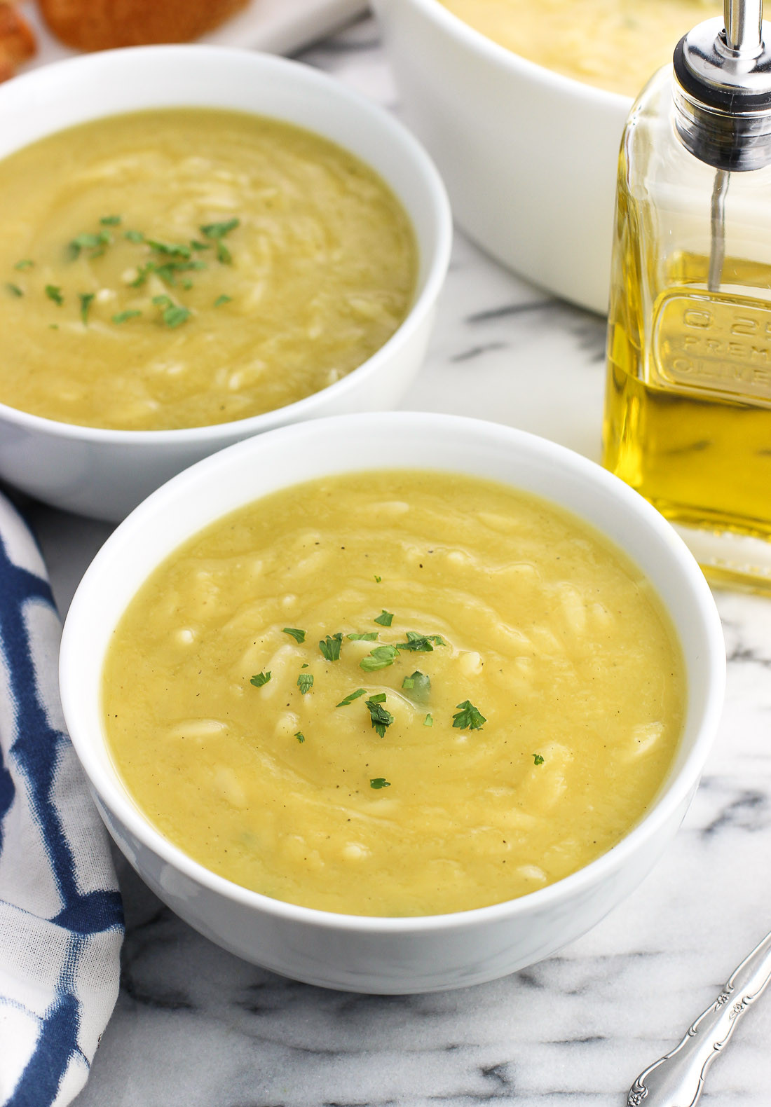 Potato Leak Soup
 Healthy Potato Leek Soup with Orzo