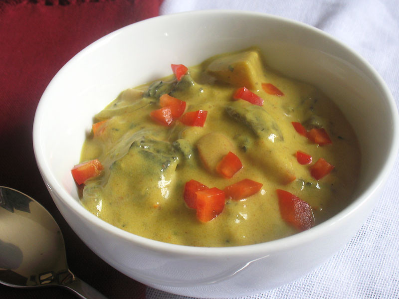 Potato Mushroom Soup
 Roasted Potato and Mushroom Soup with Coconut Milk