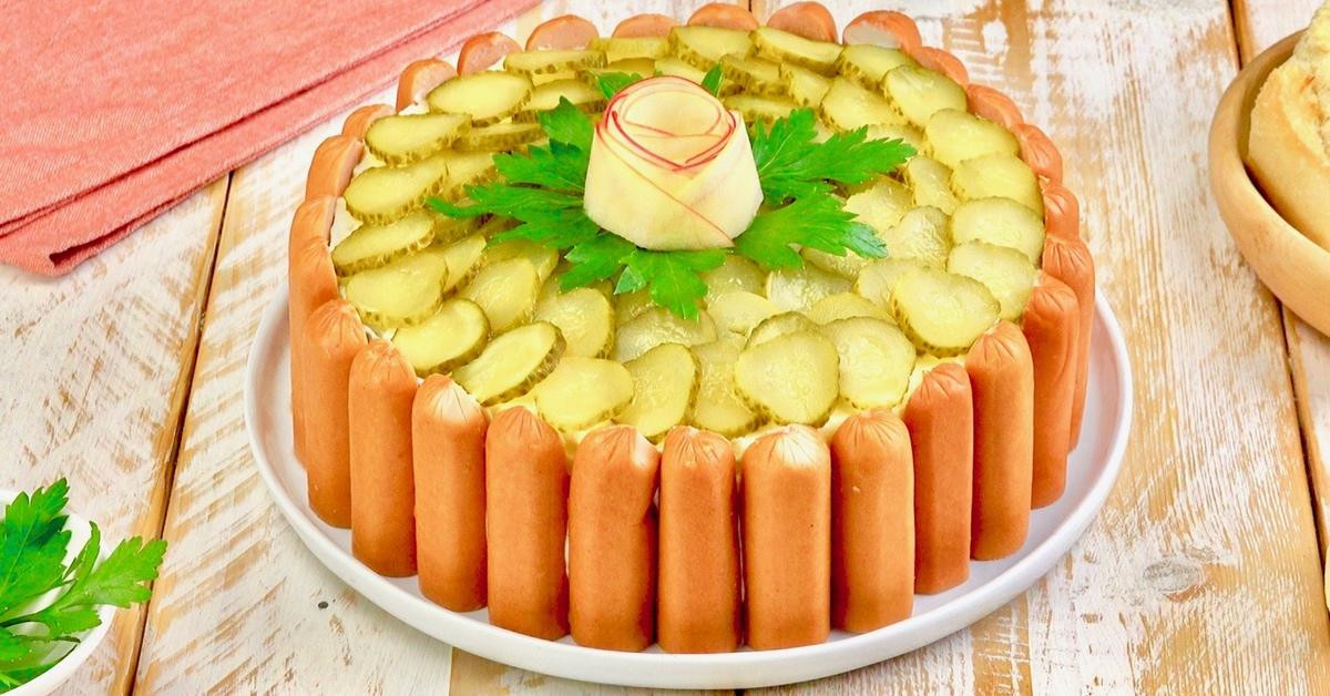 Potato Salad Cake
 Potato Salad Cake with hot dog wieners A German favorite