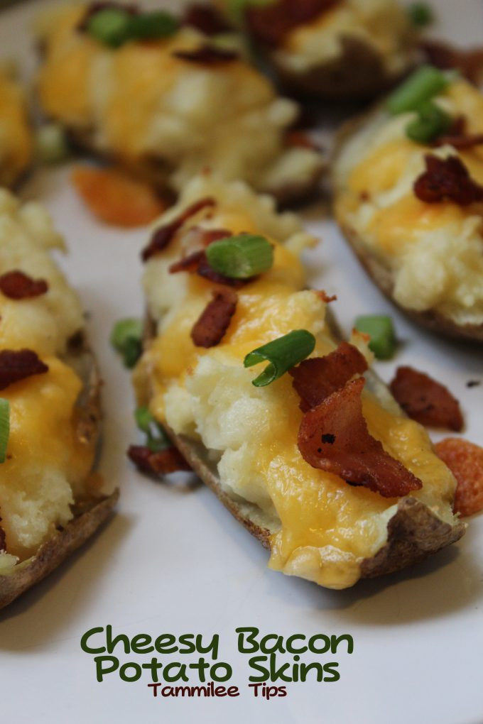 Potato Skin Recipes
 Cheesy Bacon Potato Skins Recipe Tammilee Tips