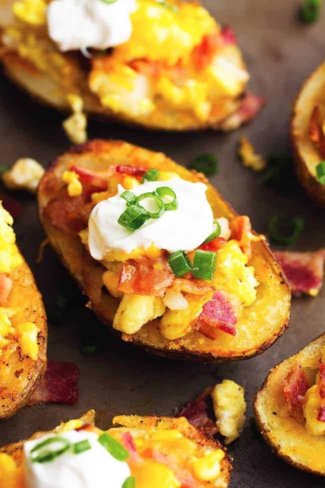 Potato Skin Recipes
 Loaded Breakfast Potato Skins