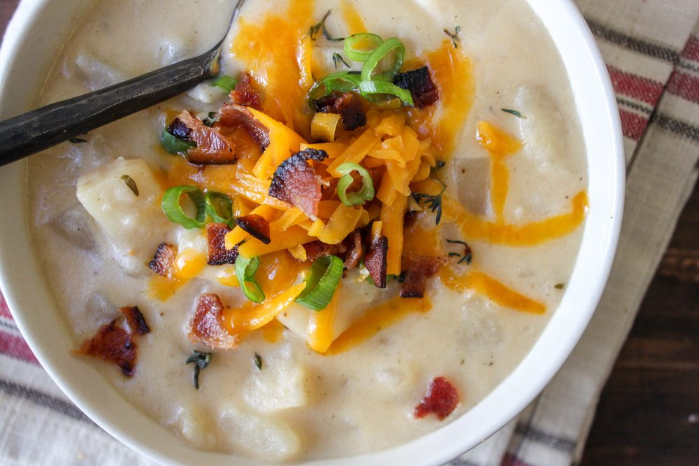 Potato Soup Slow Cooker
 Slow Cooker Loaded Baked Potato Soup The Chic Site