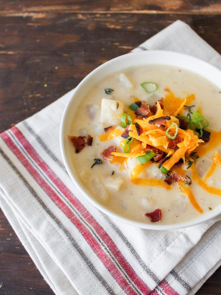 Potato Soup Slow Cooker
 Slow Cooker Loaded Baked Potato Soup The Chic Site