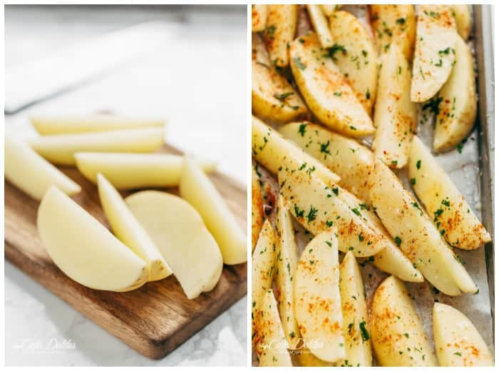 Potato Wedges Baked
 Crispy Garlic Baked Potato Wedges Cafe Delites