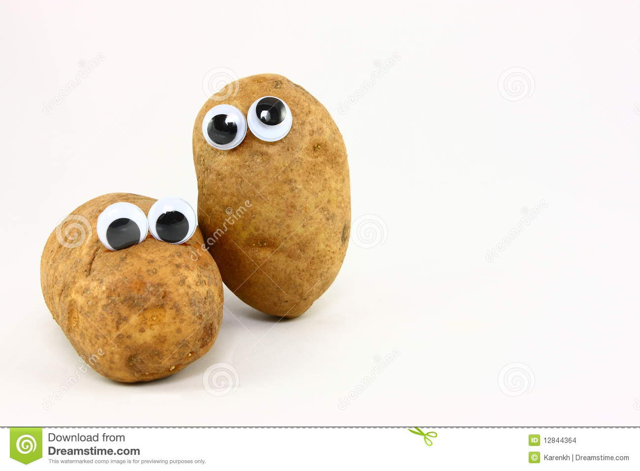 Potato With Eyes
 Two Potato Friends With Wiggly Eyes Stock Image