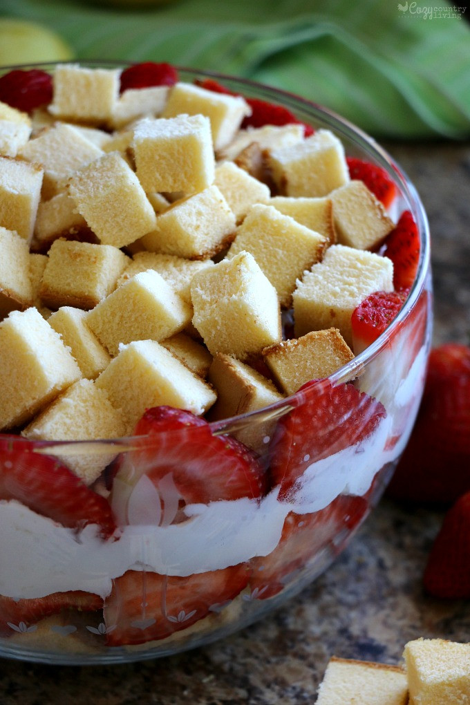 Pound Cake Desserts
 strawberries and pound cake trifle