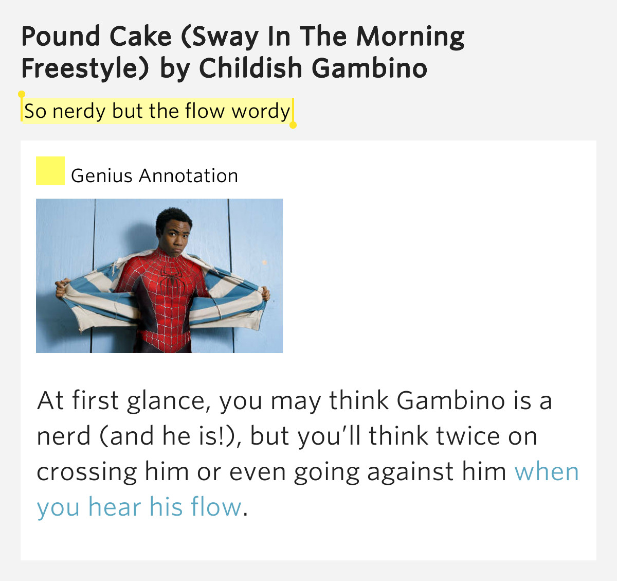 Pound Cake Lyrics
 So nerdy but the flow wordy – Pound Cake Sway In The