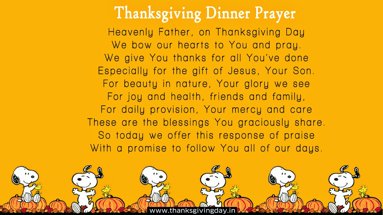 Prayers For Dinner
 Thanksgiving Dinner Prayer Blessing – Festival Collections