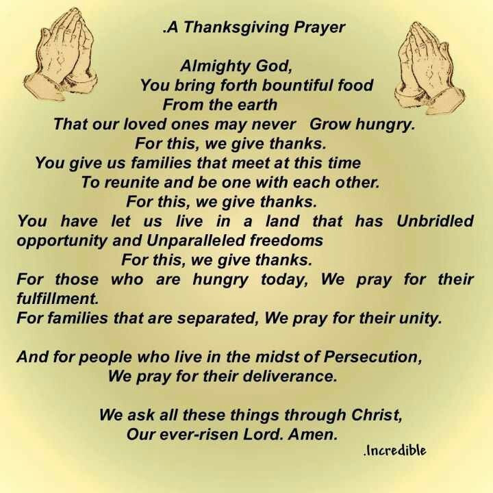 Prayers For Dinner
 Thanksgiving Prayer Prayers Pinterest