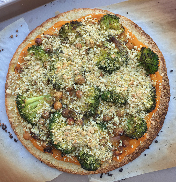 Premade Cauliflower Pizza Crust
 Cauliflower Crust Vegan Pizza With a Fall Twist