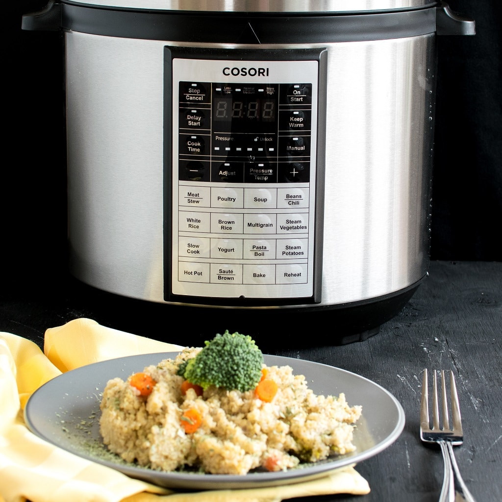 Pressure Cooker Quinoa
 Pressure Cooker Vegan Cheese Ve able Quinoa and a Giveaway