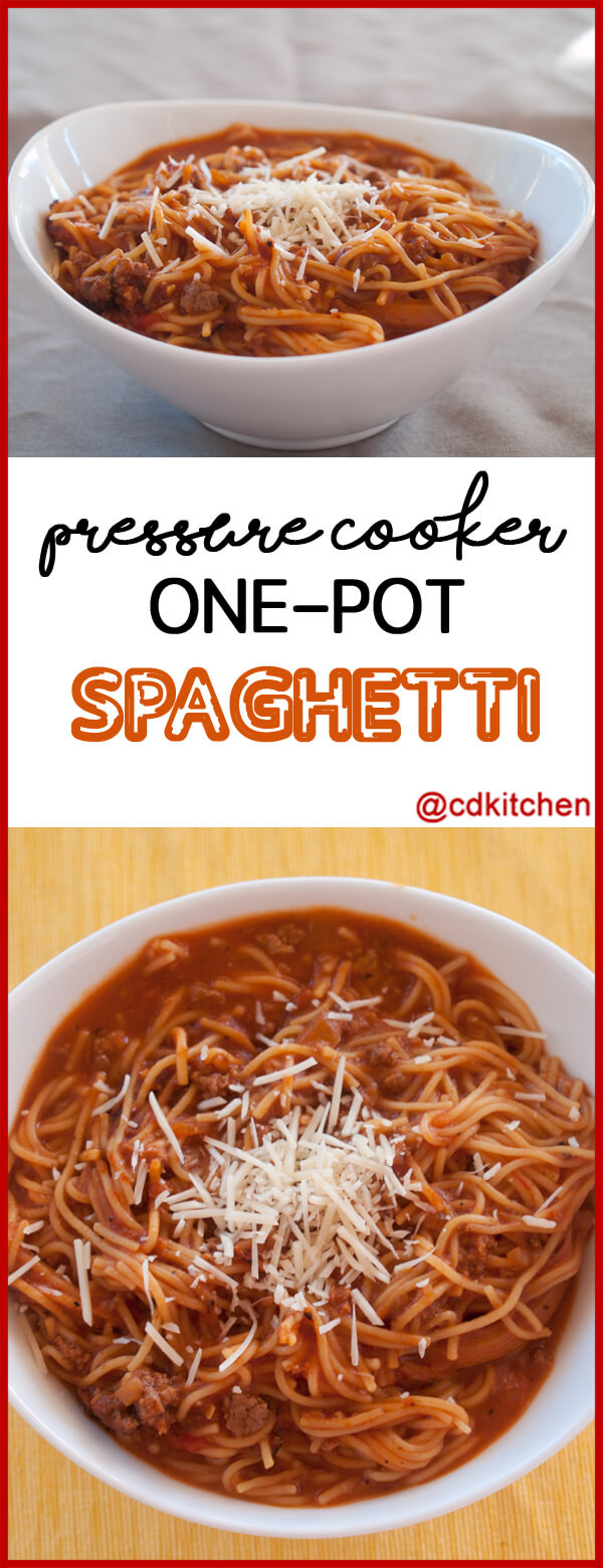 Pressure Cooker Spaghetti
 Pressure Cooker e Pot Spaghetti Recipe