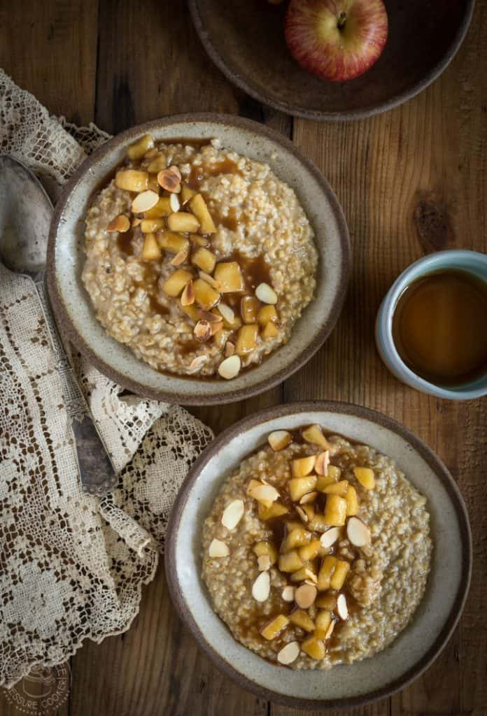 Pressure Cooker Steel Cut Oats
 Pressure Cooker Steel Cut Oats with Apple Pie Topping