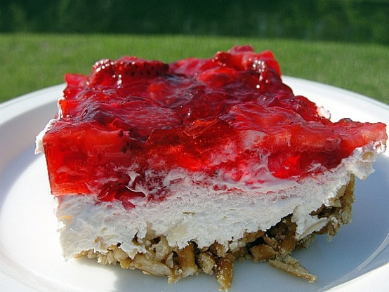 Pretzel Jello Dessert Recipe
 Strawberry Jello Pretzel Dessert