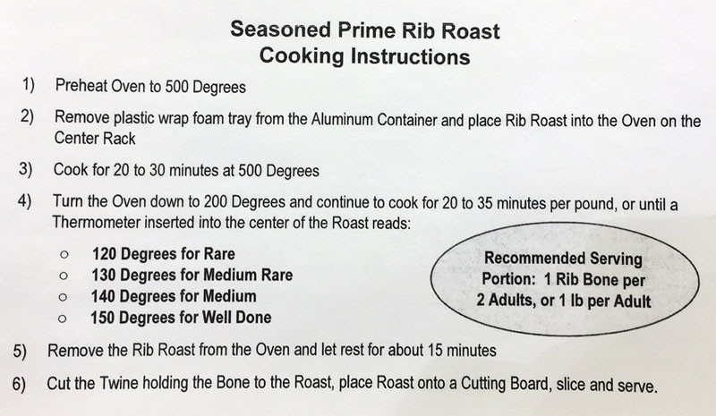Prime Rib Price Per Pound
 Prime Rib Cooking Instructions
