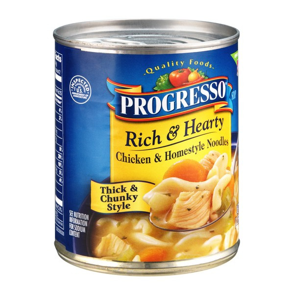 Progresso Chicken Noodle Soup
 Progresso Rich & Hearty Soup Chicken & Homestyle Noodles