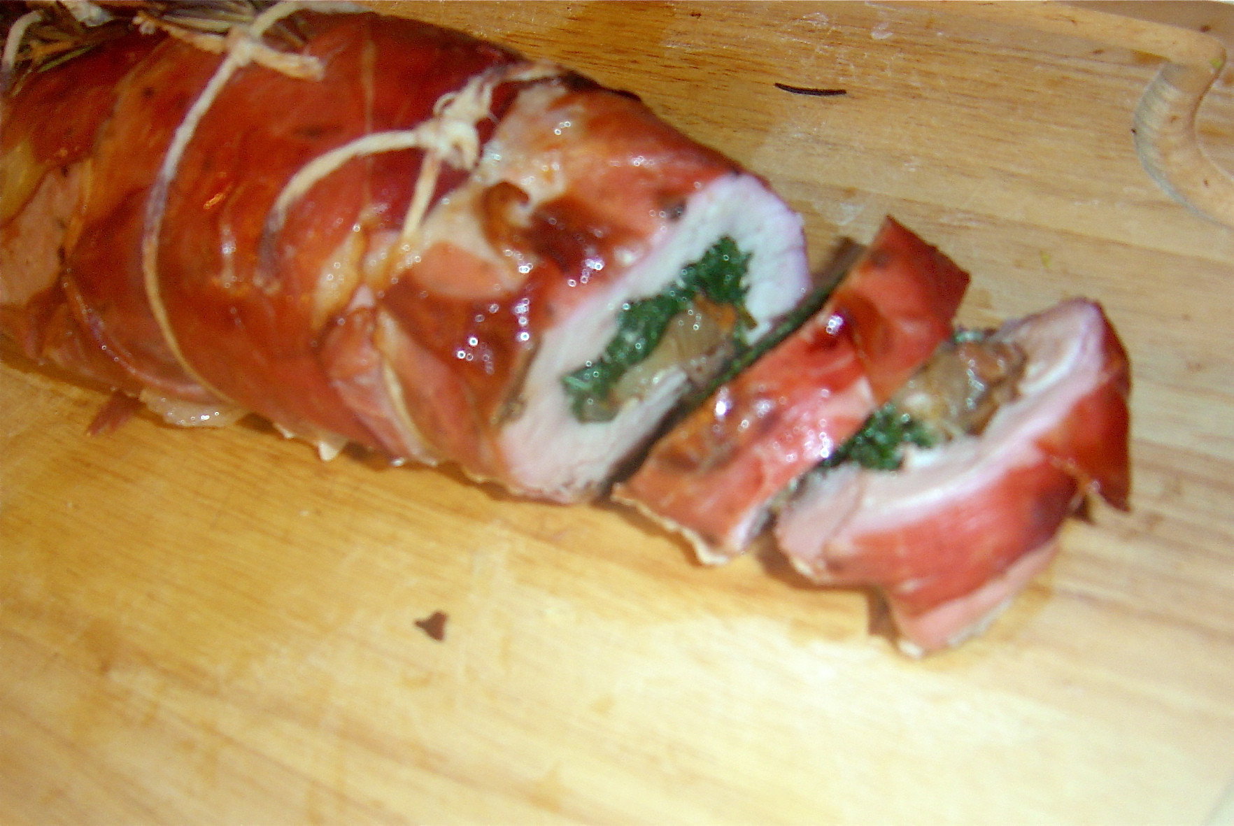 Prosciutto Wrapped Pork Tenderloin
 prosciutto wrapped pork tenderloin with crispy sage