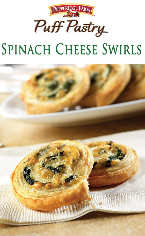 Puff Pastry Appetizers Recipes
 Spinach Cheese Swirls