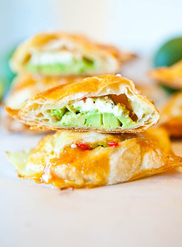 Puff Pastry Appetizers With Cream Cheese
 Avocado Cream Cheese and Salsa Stuffed Puff Pastries
