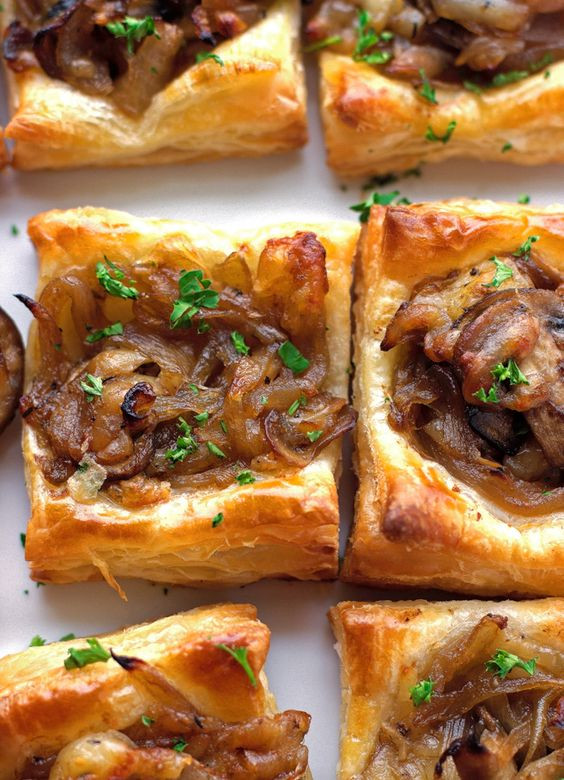 Puff Pastry Appetizers With Cream Cheese
 Gruyere Mushroom & Caramelized ion Bites