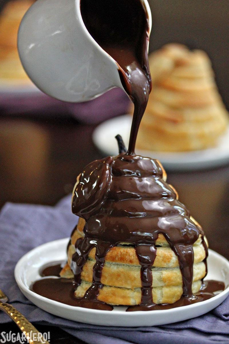 Puff Pastry Desserts Chocolate
 Puff Pastry Wrapped Pears with Chocolate Espresso Sauce