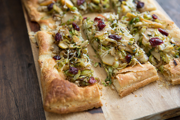 Puff Pastry Dinner Recipe
 Brussels Sprout and Apple Tart with Walnut Pesto Recipe