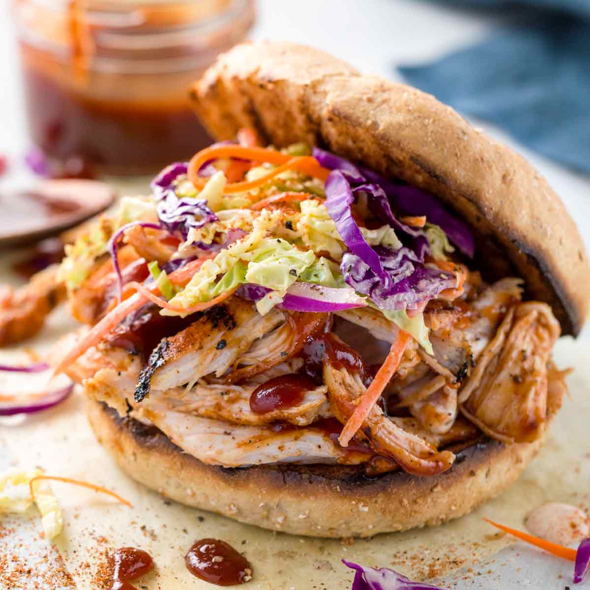 Pulled Chicken Sandwiches
 Pulled Chicken Sandwiches with Coleslaw