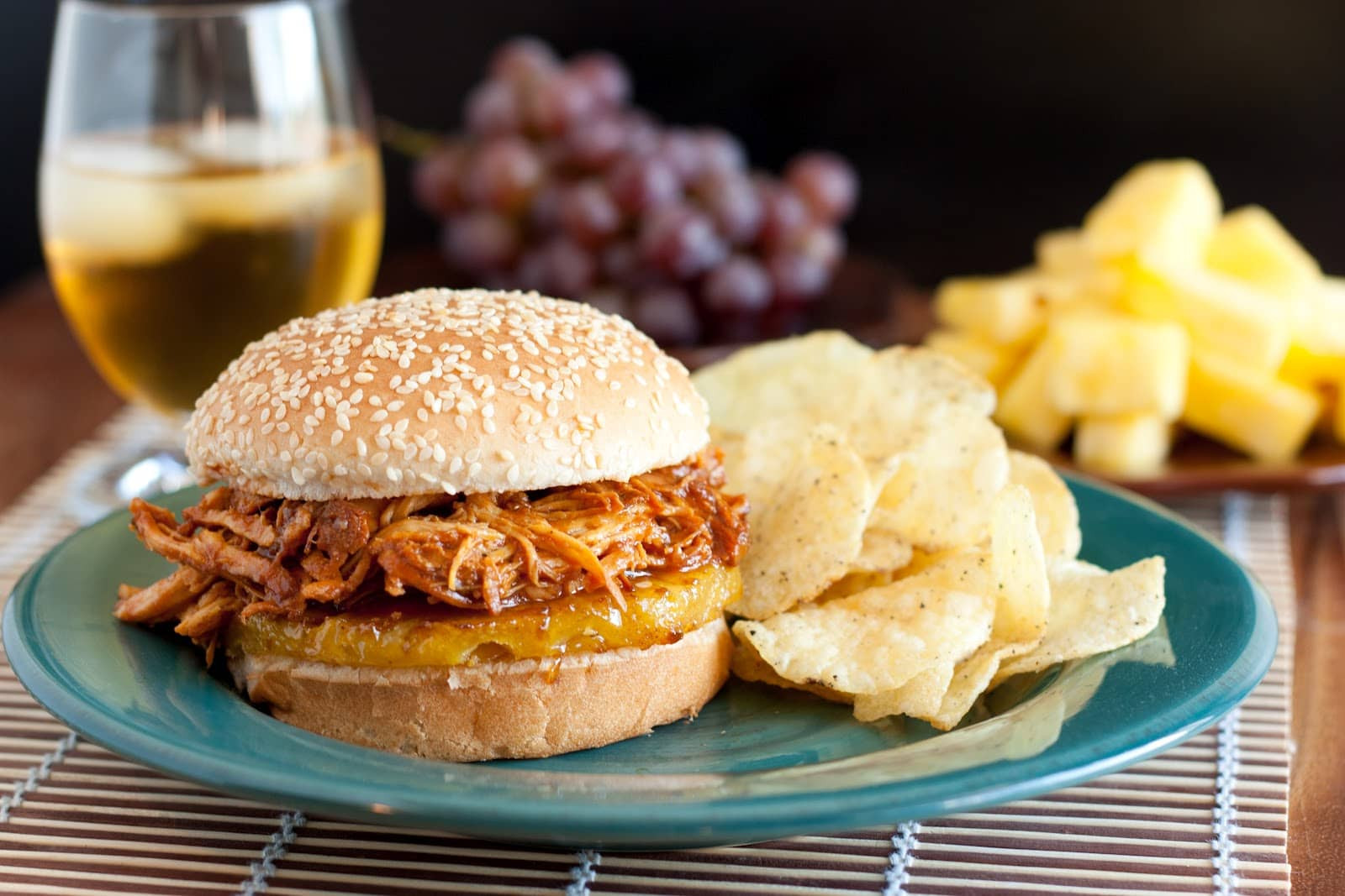 Pulled Chicken Sandwiches
 Hawaiian BBQ Pulled Chicken Sandwiches Slow Cooker Recipe