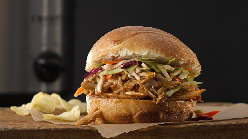 Pulled Chicken Sandwiches
 Slow Cooker Asian Pulled Chicken Sandwiches Recipe