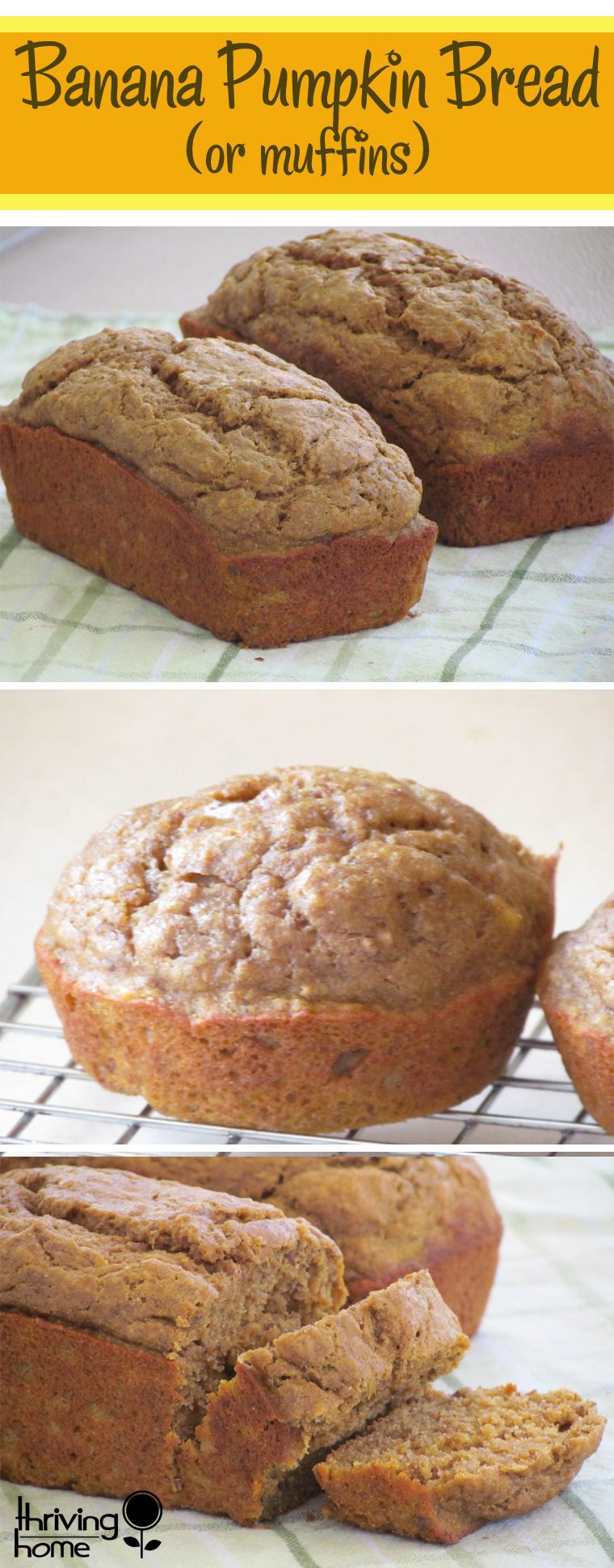 Pumpkin Bread Muffins
 Banana Pumpkin Bread or Muffins Recipe