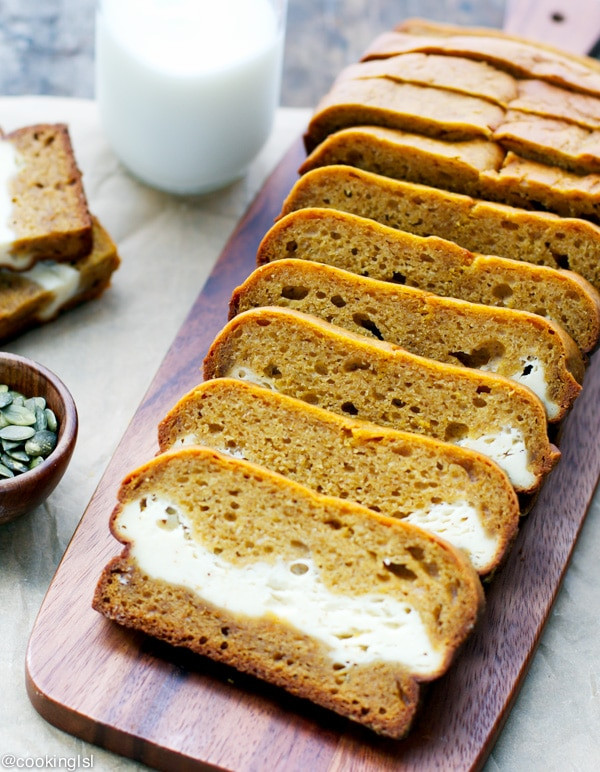 Pumpkin Bread With Cream Cheese
 Cream Cheese Filled Pumpkin Bread