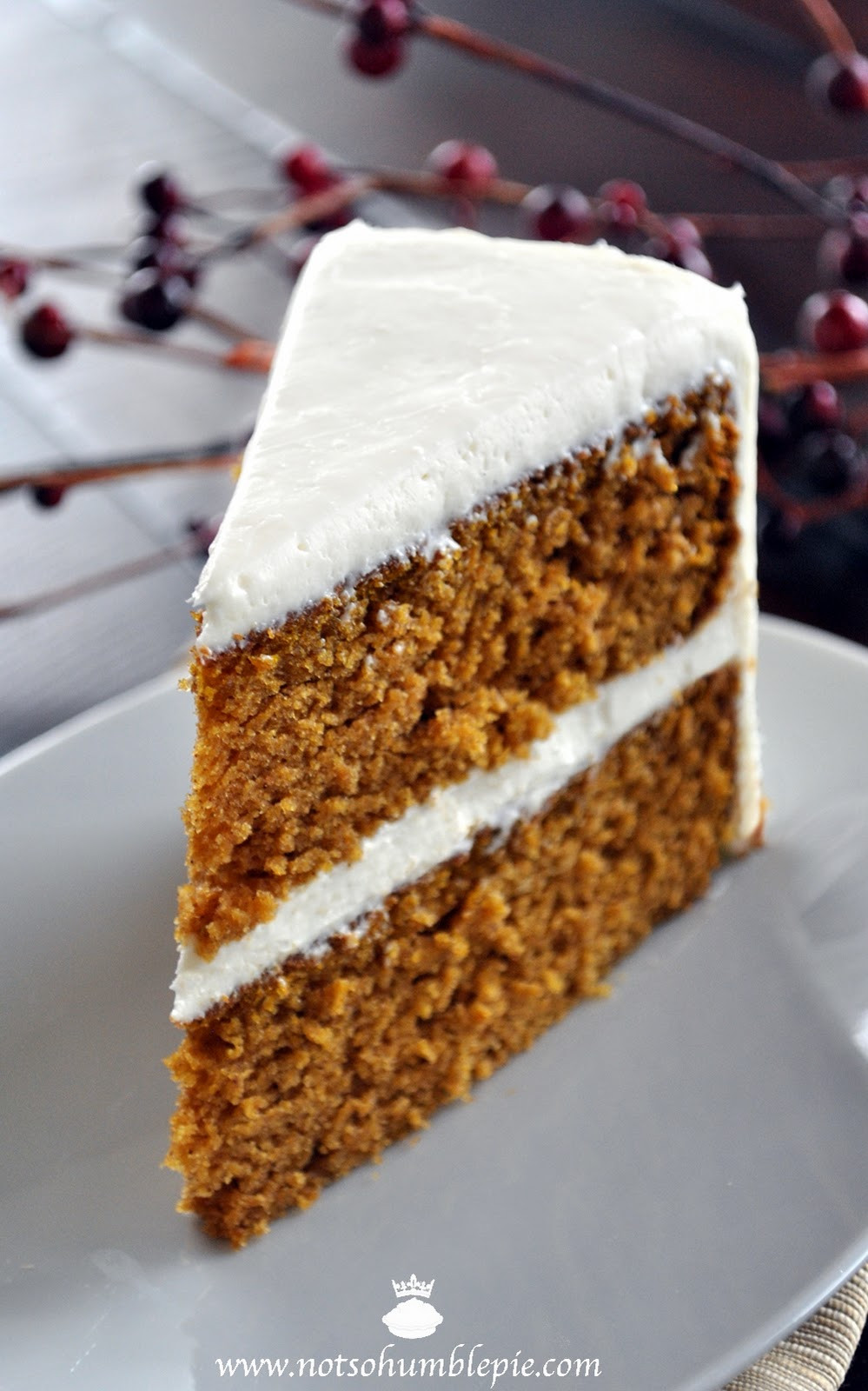 Pumpkin Cake With Cream Cheese Frosting
 Not So Humble Pie Pumpkin Spice Cake with Whipped Cream