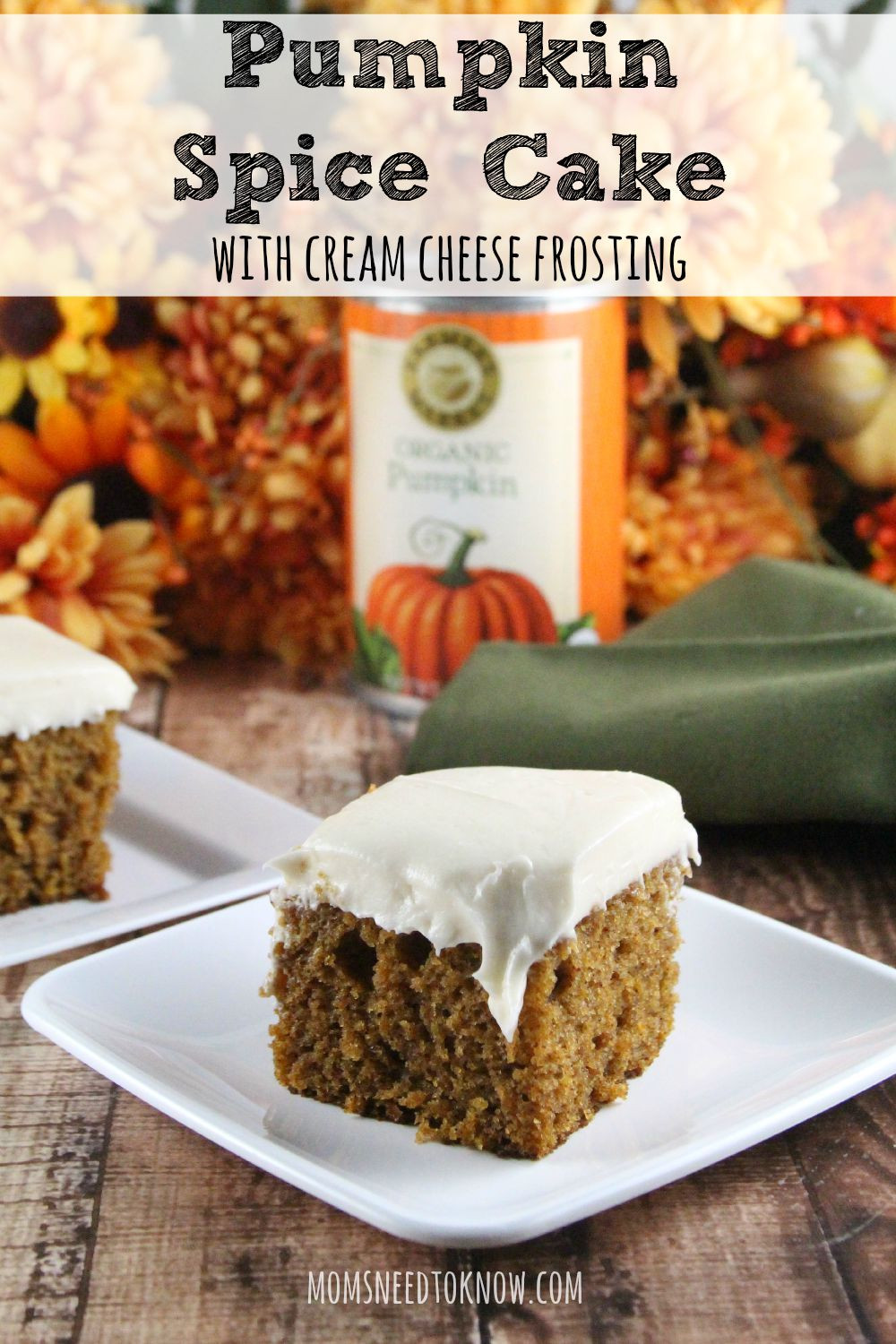 Pumpkin Cake With Cream Cheese Frosting
 Pumpkin Spice Cake with Cream Cheese Frosting