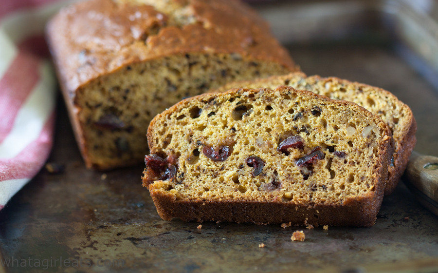 Pumpkin Cranberry Bread
 Pumpkin Cranberry Walnut Bread What A Girl Eats