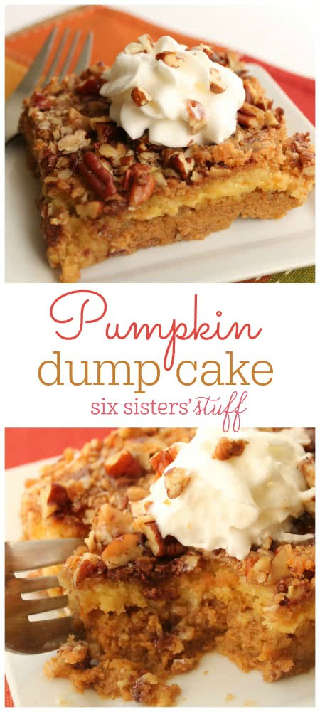 Pumpkin Dump Cake
 Pumpkin Dump Cake Recipe on SixSistersStuff