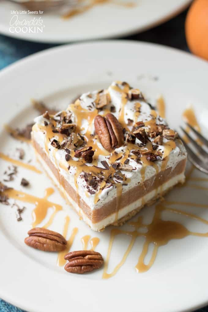 Pumpkin Lasagna Dessert
 Pumpkin Lasagna a slice of this dessert will have you