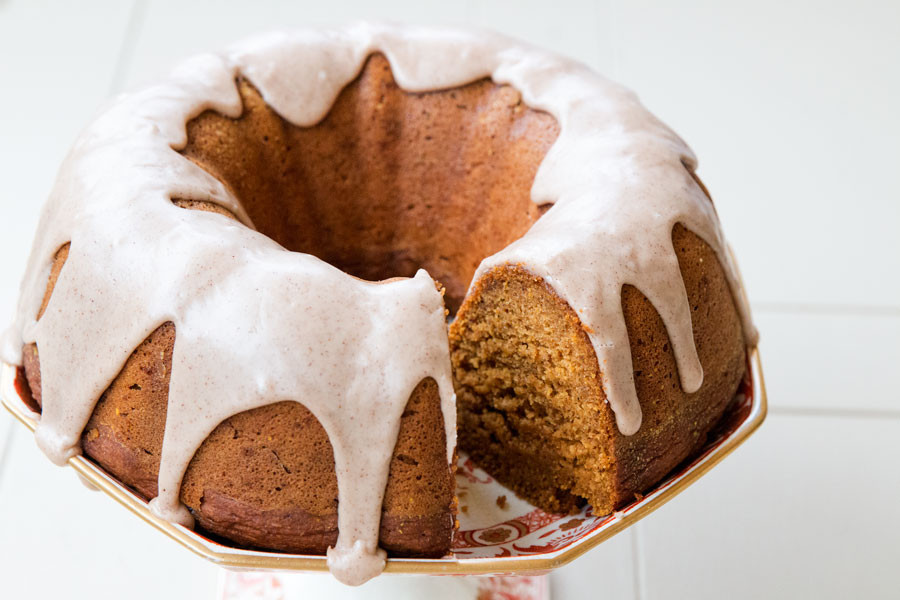 Pumpkin Spice Bundt Cake
 Pumpkin Spice Bundt Cake with Maple Glaze vegan