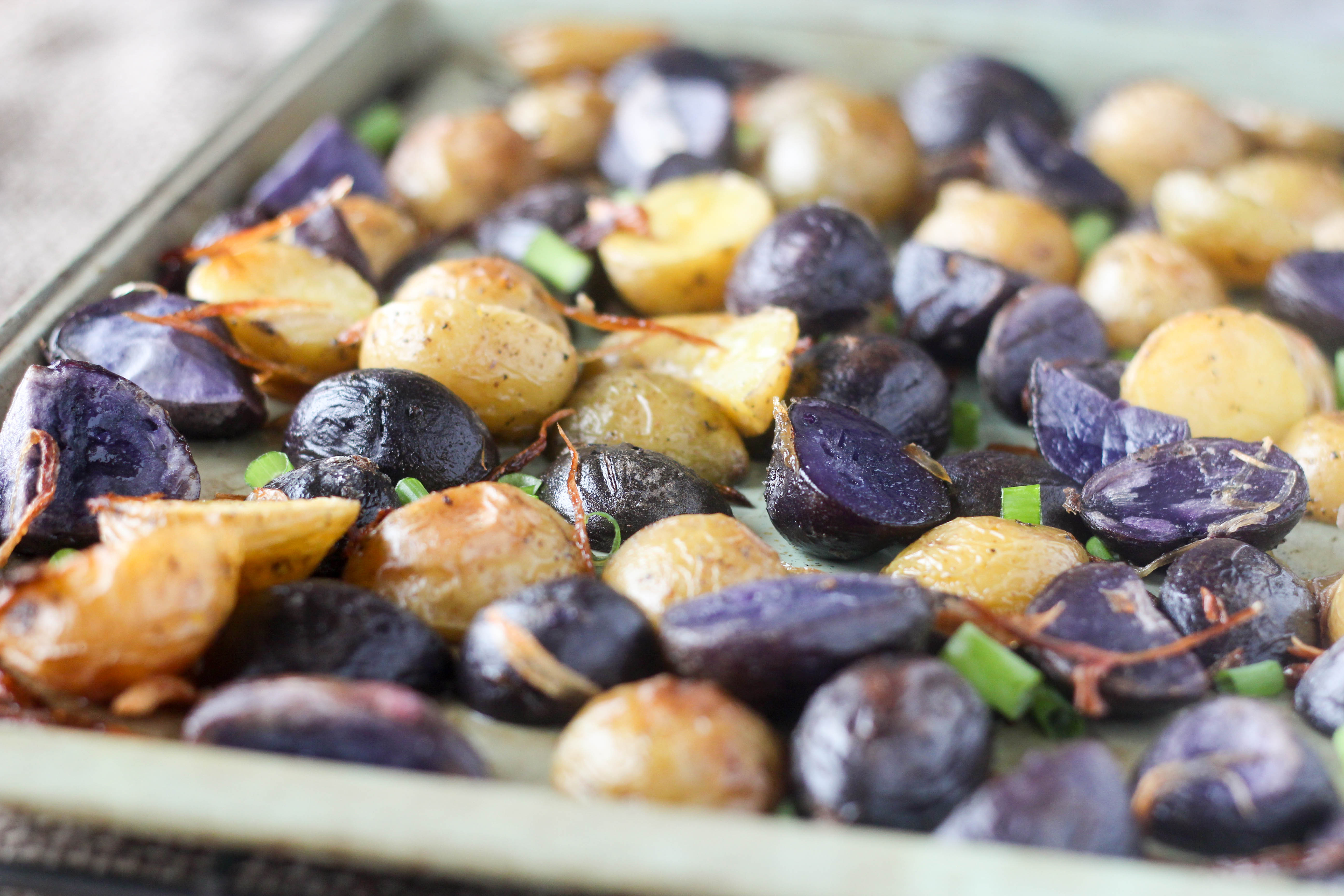 Purple Potato Recipe
 Roasted Purple Potatoes with Shallots and Chives Crispy