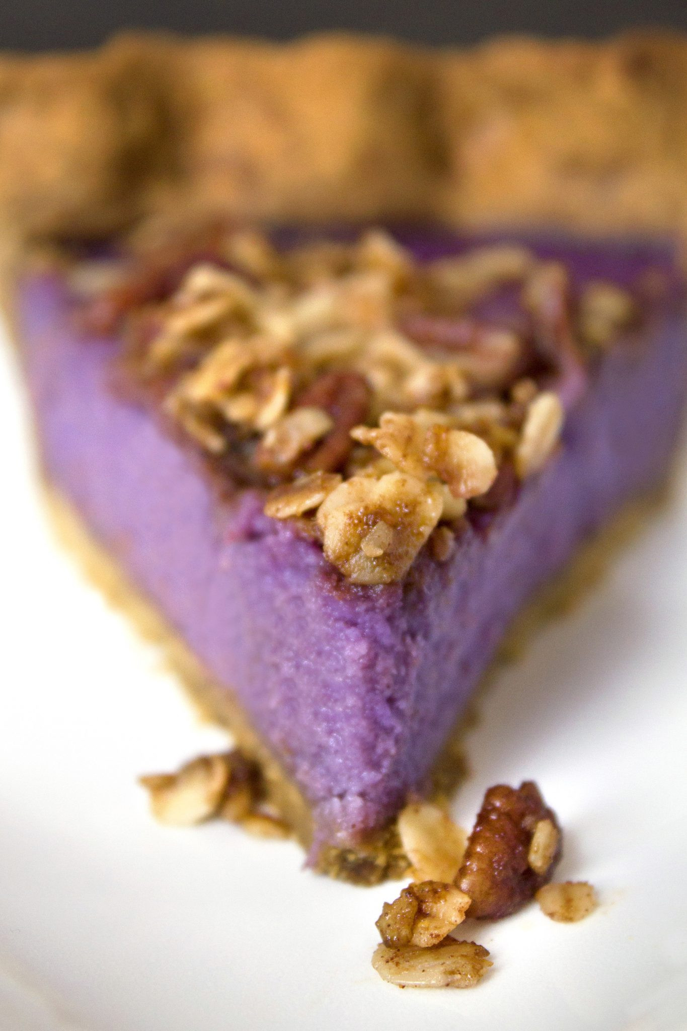 Purple Sweet Potato Pie
 Purple Sweet Potato Pie with Gingerbread Crust and Pecan