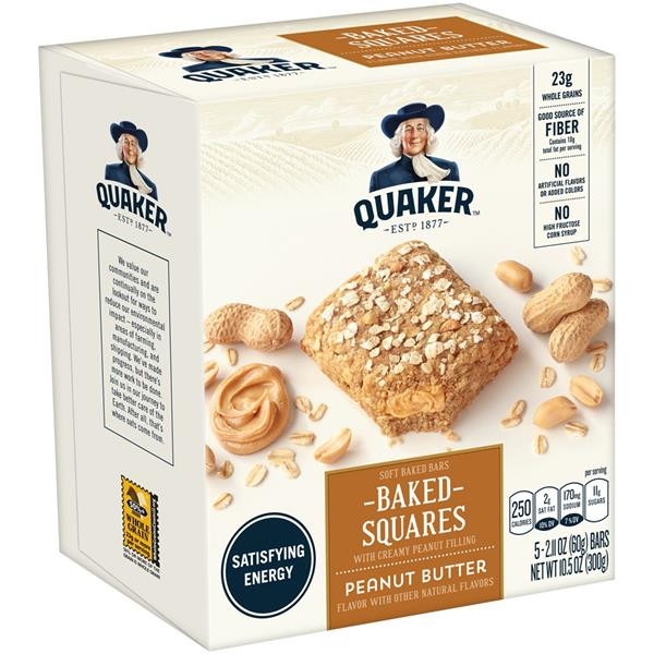 Quaker Oats Breakfast Bars
 Quaker Breakfast Squares Soft Baked Peanut Butter Bars