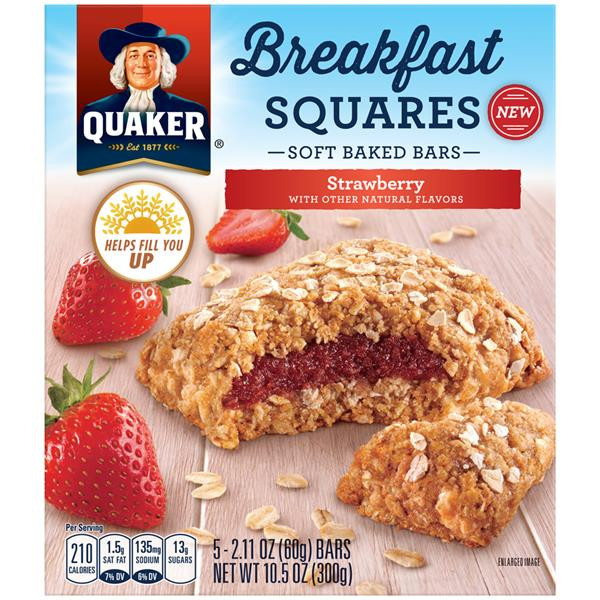 Quaker Oats Breakfast Bars
 Quaker Breakfast Squares Strawberry Soft Baked Bars 5Ct