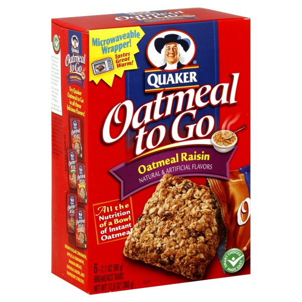 Quaker Oats Breakfast Bars
 Quaker Oatmeal To Go Cereal Bars Oatmeal Raisin 6 ct