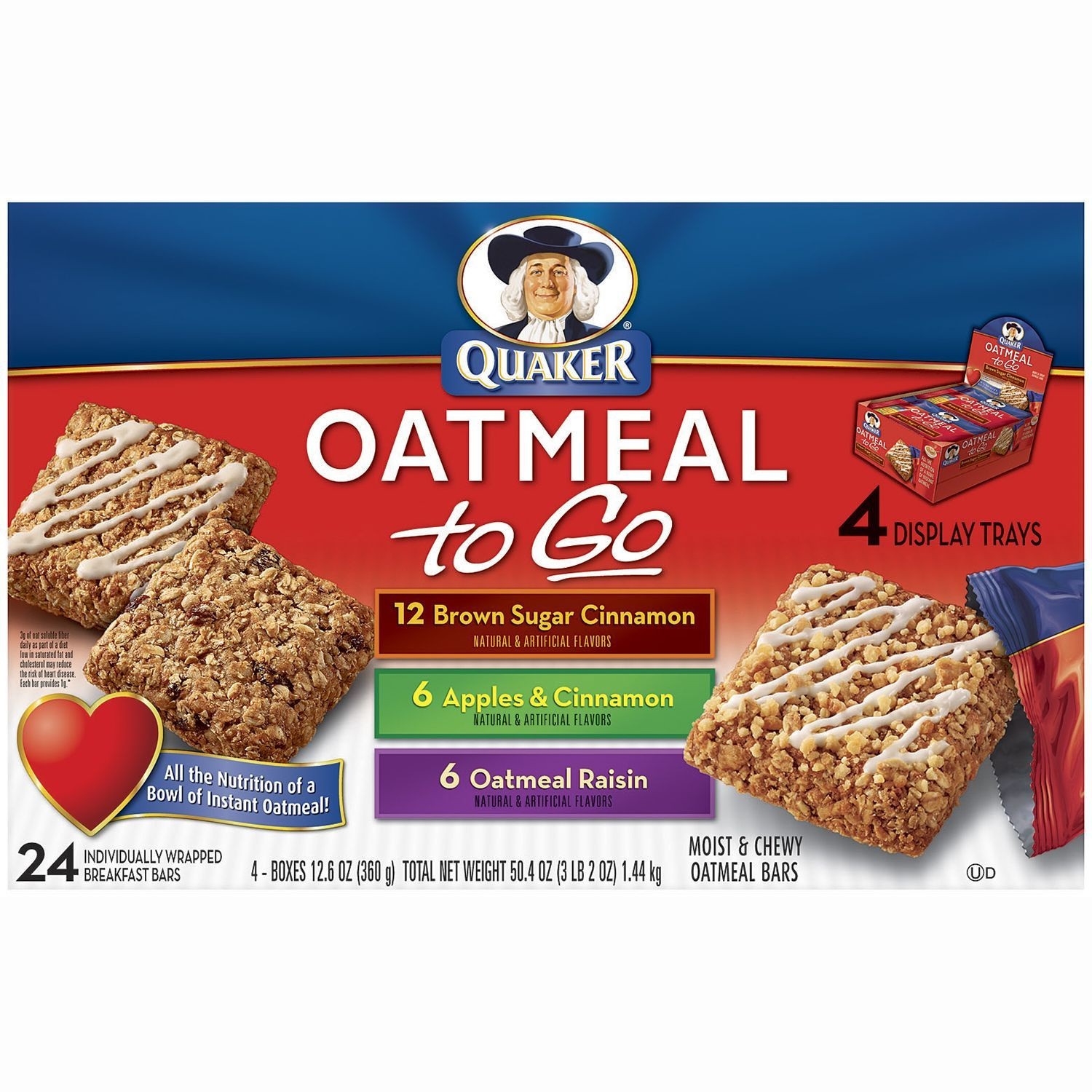 Quaker Oats Breakfast Bars
 Quaker Oatmeal To Go Variety Pack 24 ct Sam s Club