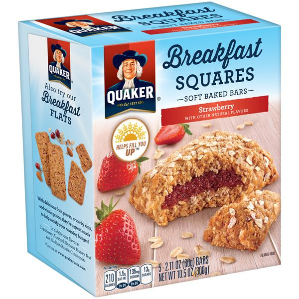 Quaker Oats Breakfast Bars
 Quaker Breakfast Squares Strawberry Soft Baked Bars