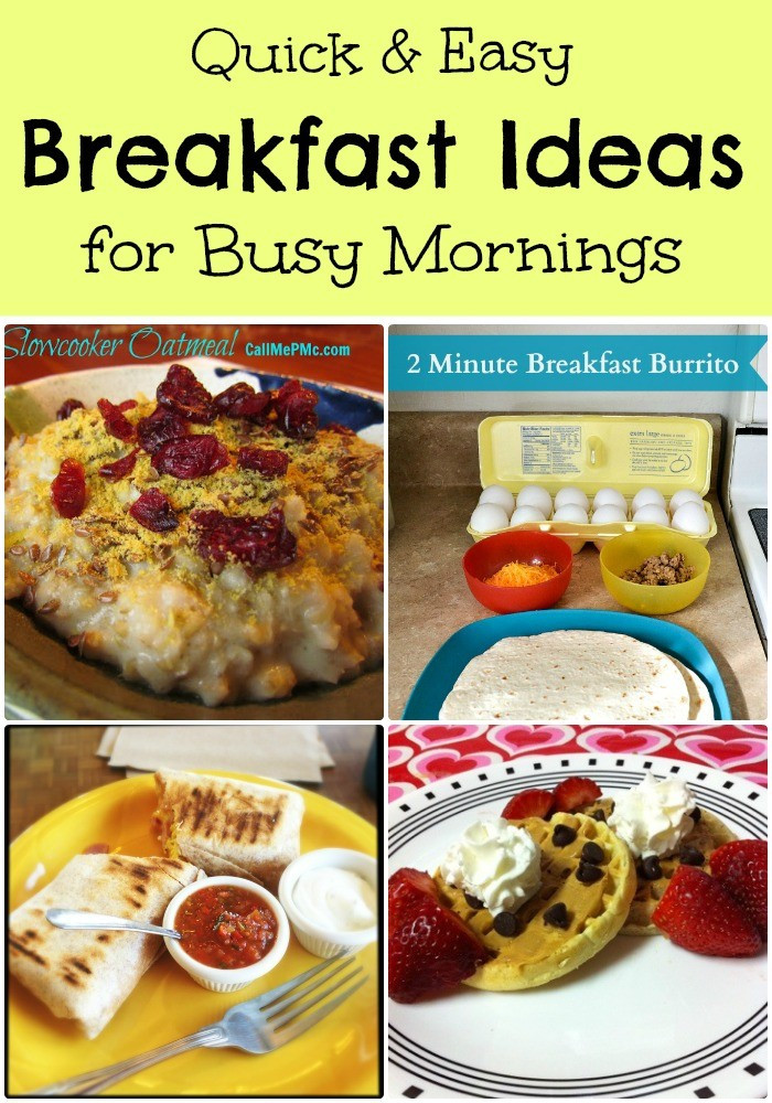 Quick And Easy Breakfast Ideas
 Quick and Easy Breakfasts for Busy Mornings with Bonus Cheesy Breakfast Veggie Burrito Recipe