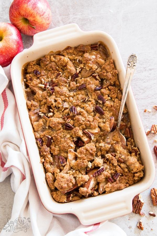 Quick Apple Dessert
 Quick Apple Crisp made from scratch with oatmeal topping